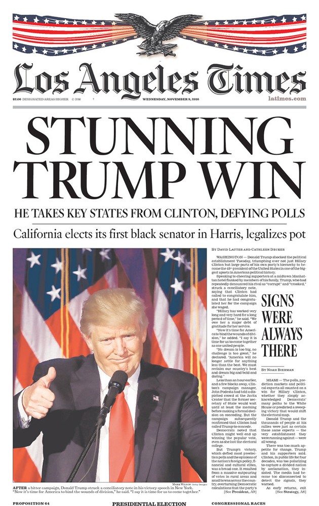 Newspaper Front Pages on Donald Trump's Win - The Atlantic