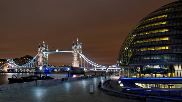 London's City Hall and Tower Bridge