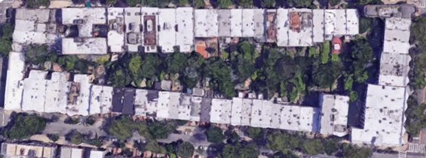 An overhead view of the block in Park Slope.