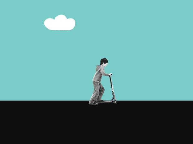 An illustration for "The Man Behind the Scooter Revolution"