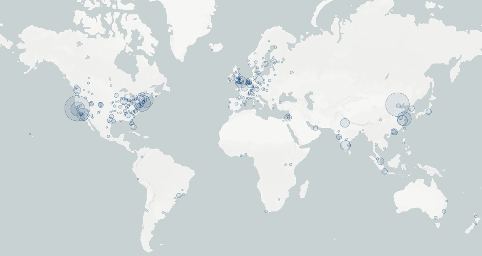 a map of venture capital investment globally