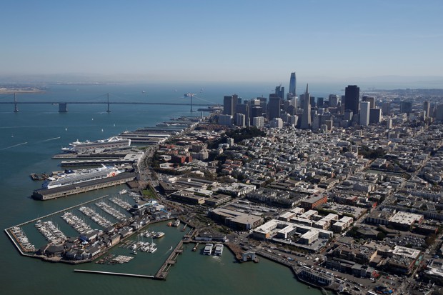 An aerial view of downtown San Francisco.