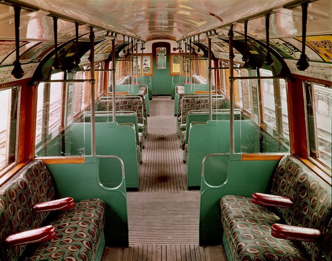 Inside of a refurbished London train