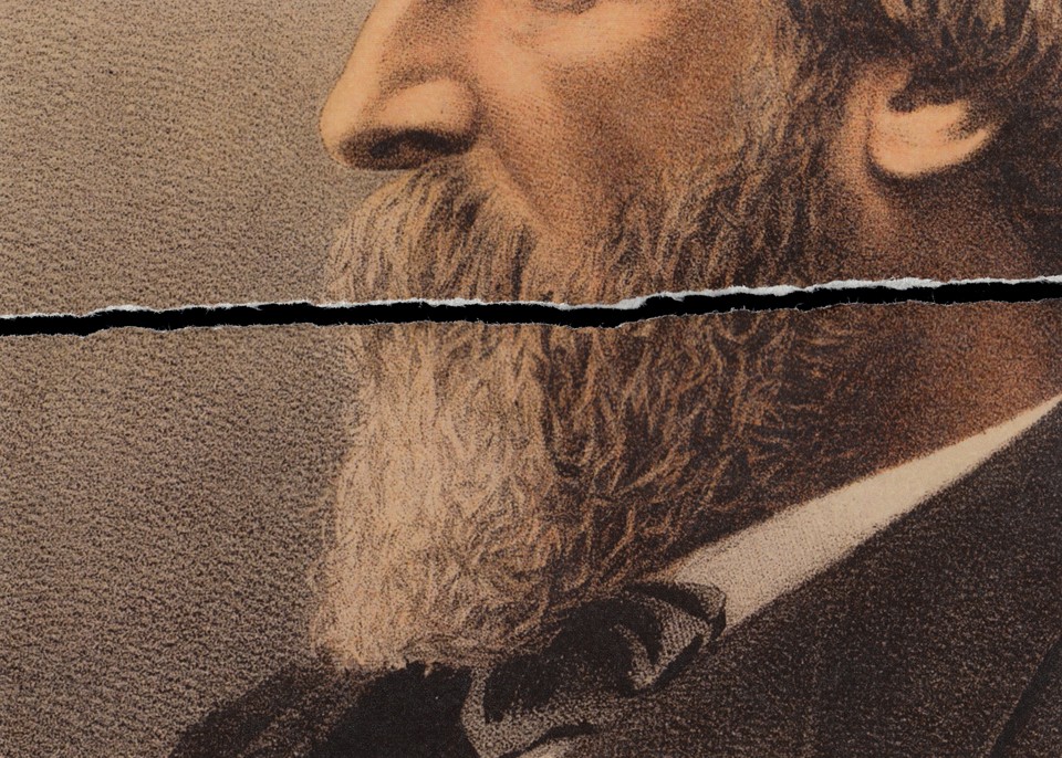 illustration of a torn photograph