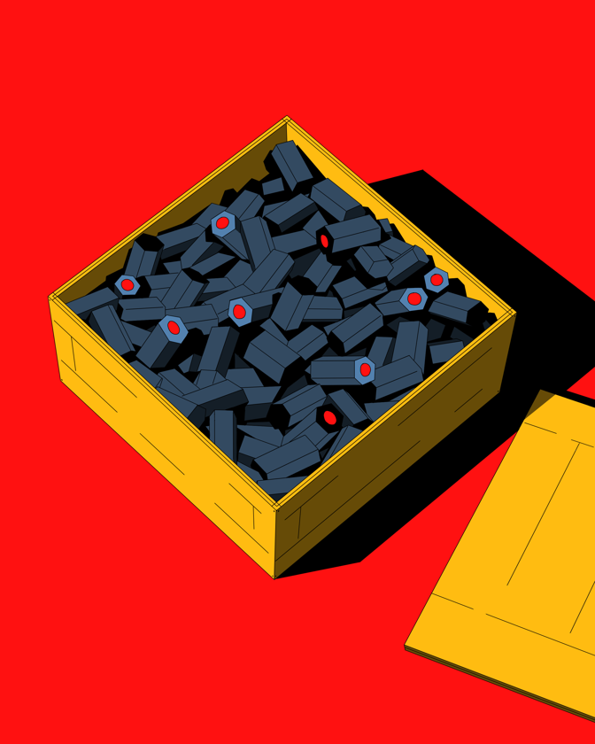 illustration of cameras in crate for shipping