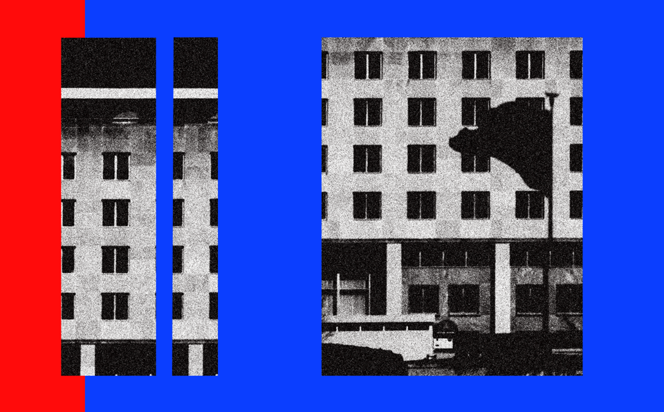 illustration with photo of State Department building