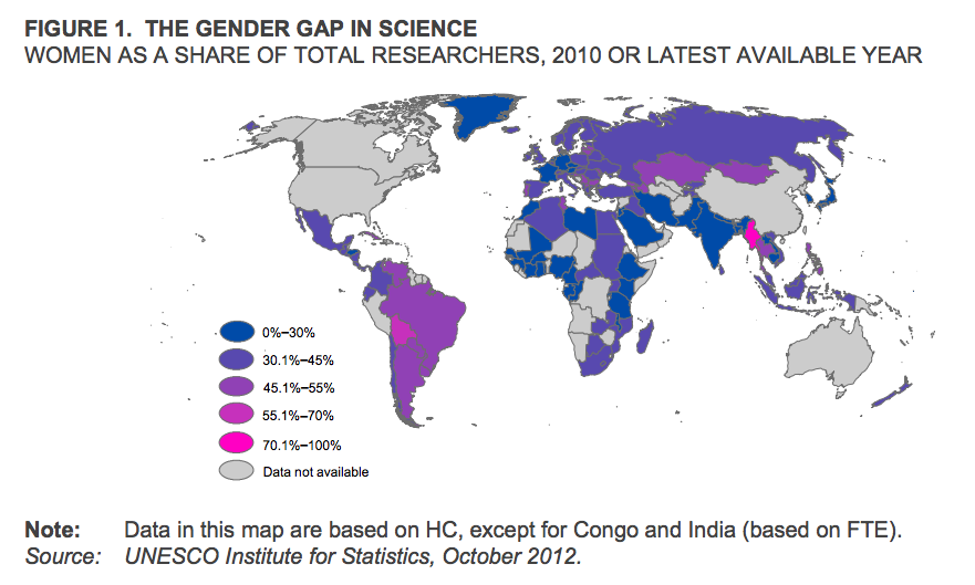 A Map of Gender Gap in Science Around the Globe - The Atlantic