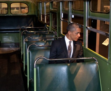 Picture of the Day: Obama Sits on the Rosa Parks Bus - The Atlantic