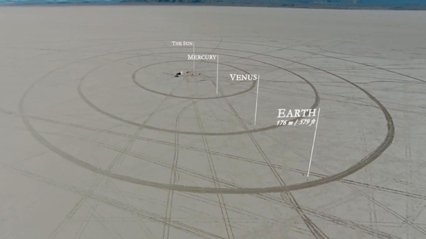 A Stunning Scale Model Of Our Solar System Drawn In The Desert