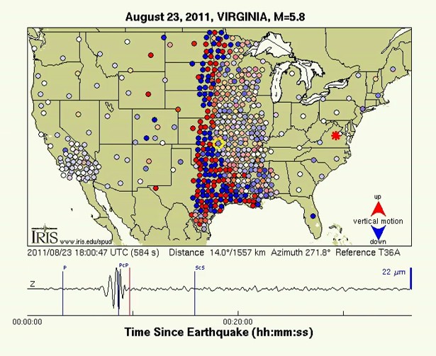 Seismic Data for 5.8 Earthquake in Virginia, August 23rd, 2011 The