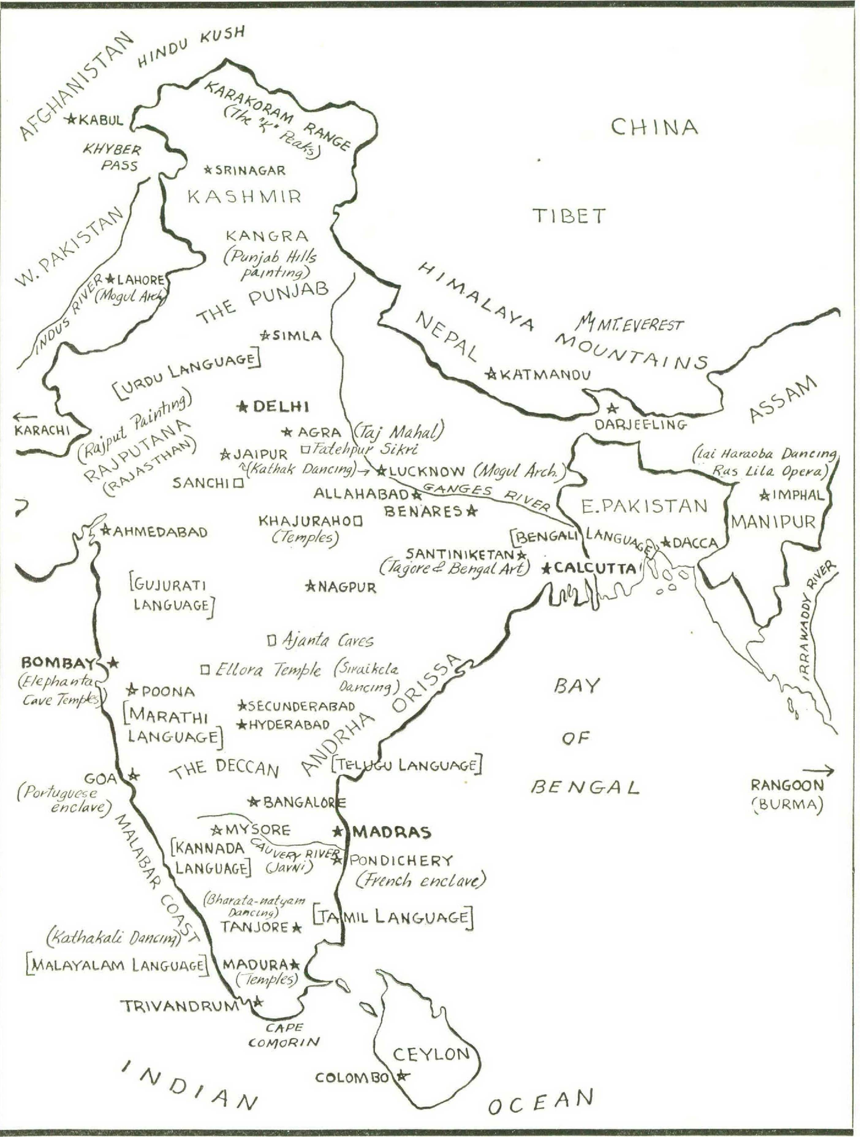Map Of India And Surrounding Countries