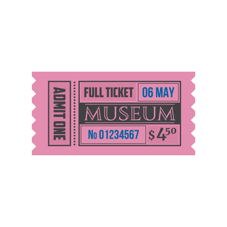 A stock image of a museum ticket.