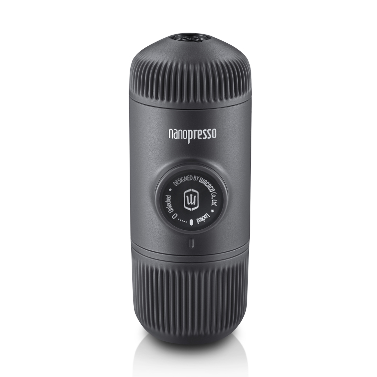A black cylindrical Nanopresso.  