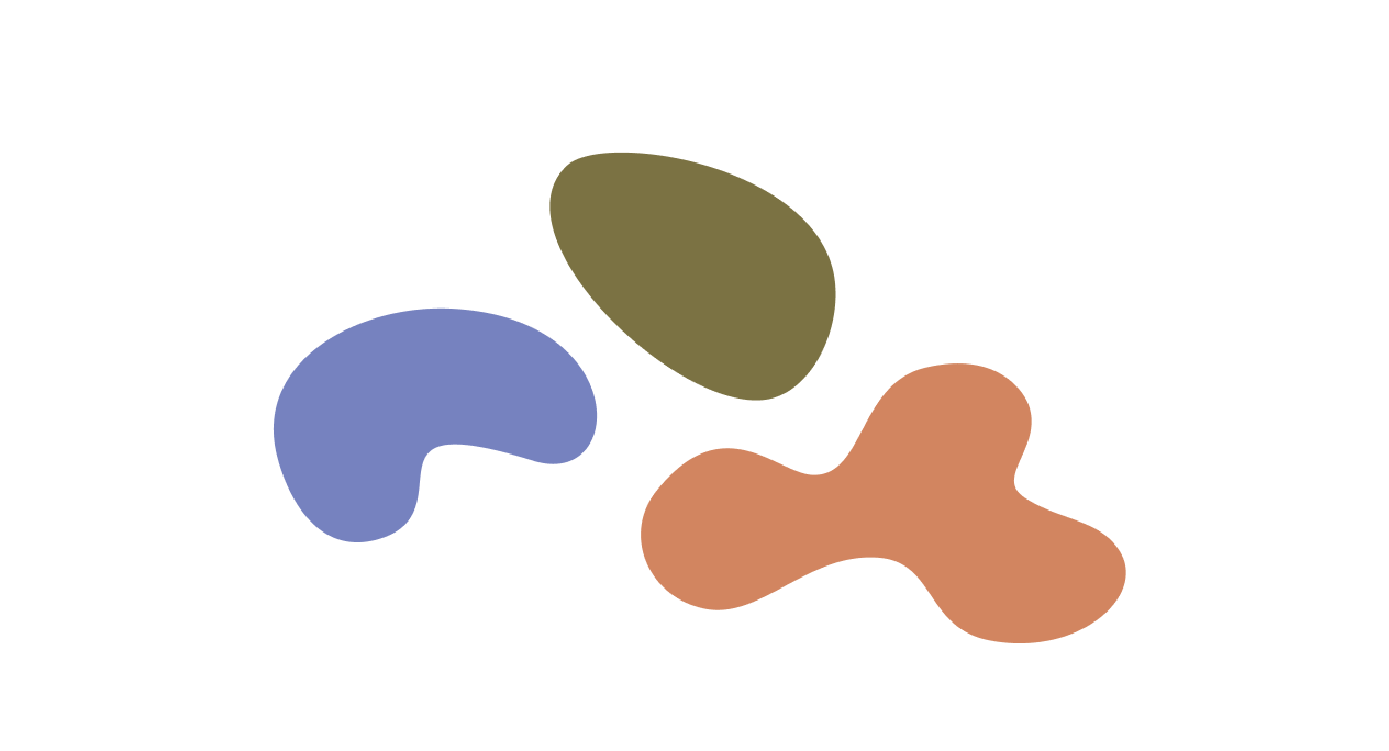 Colorful blobs introducing the quiz