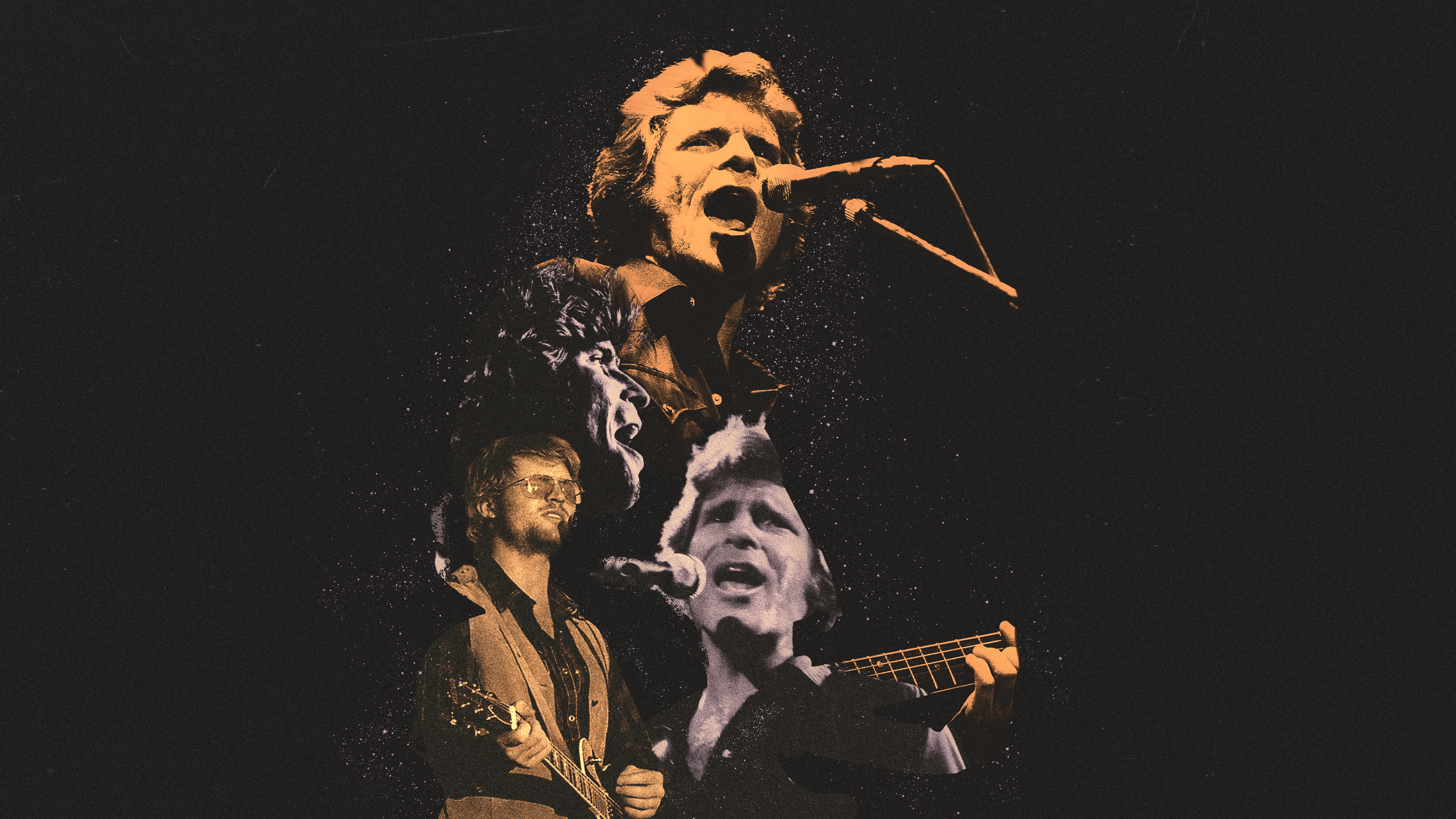 A collage of photos of John Fogerty, and the author of this piece performing as John Fogerty