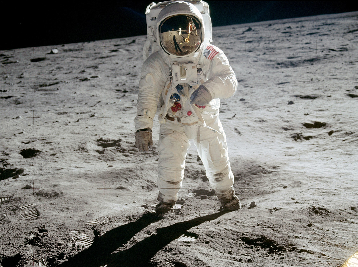 first man on the moon pictures