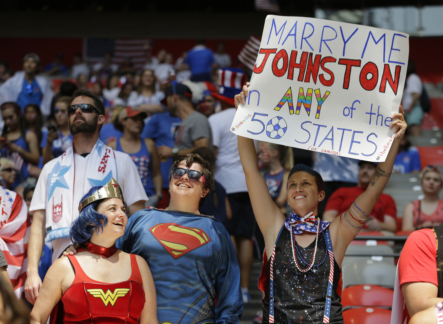 United States soccer - a costumed US football fan in a United