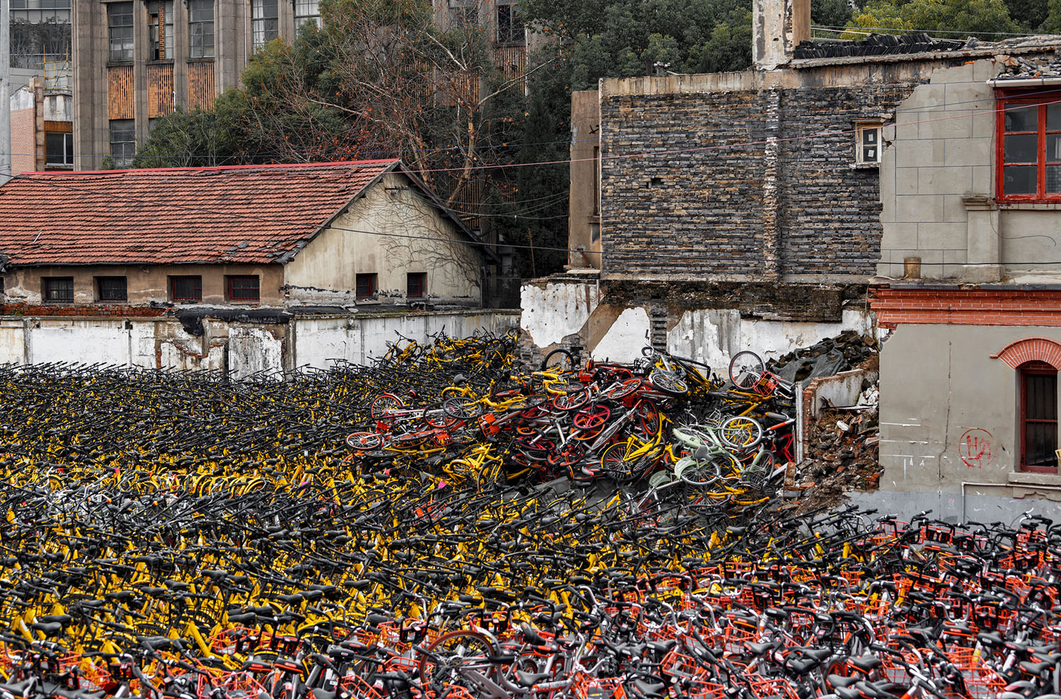 Bike Share Oversupply in China: Huge Piles of Abandoned and Broken