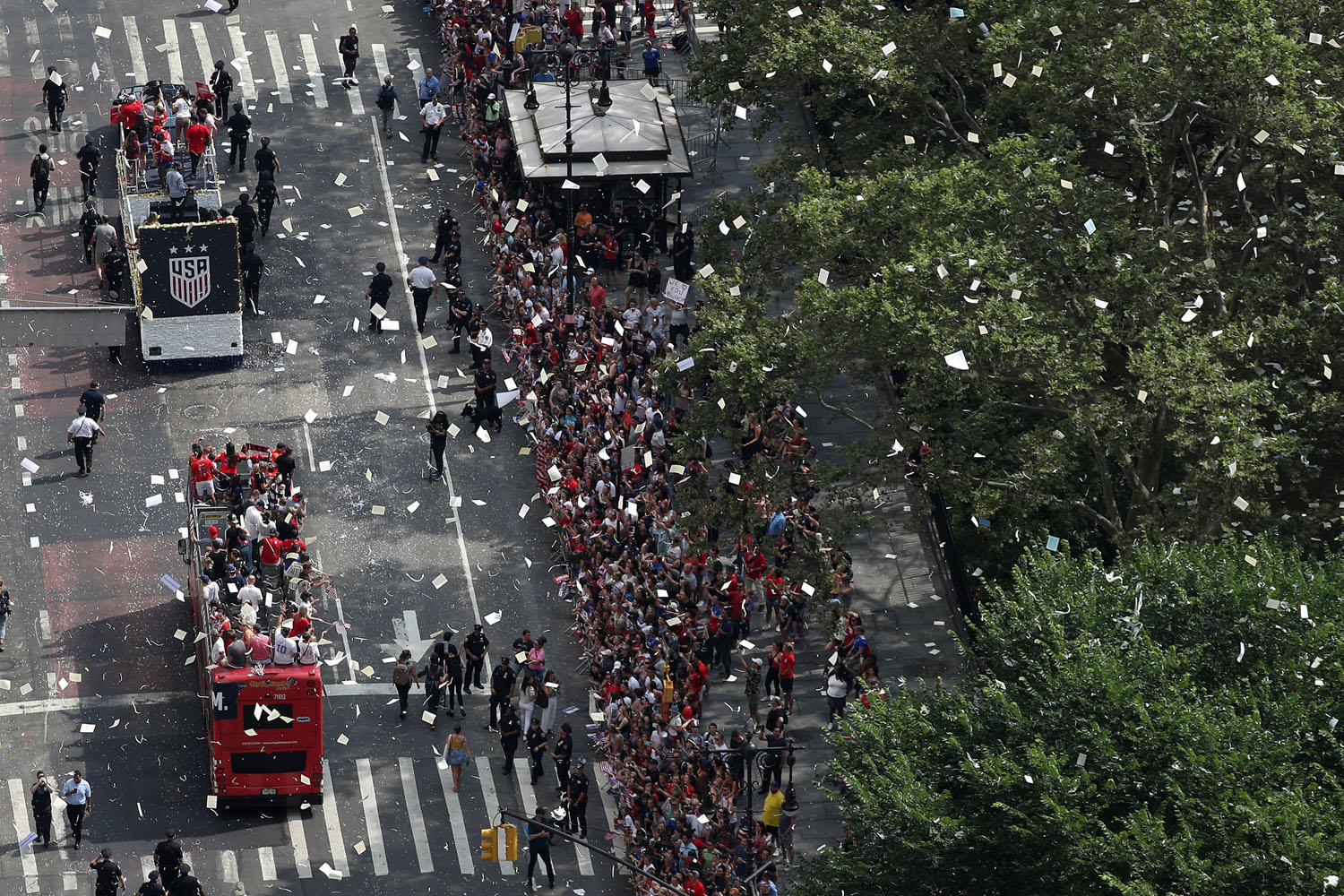 Photos of the 2019 Women's World Cup Champions Victory Ticker-Tape