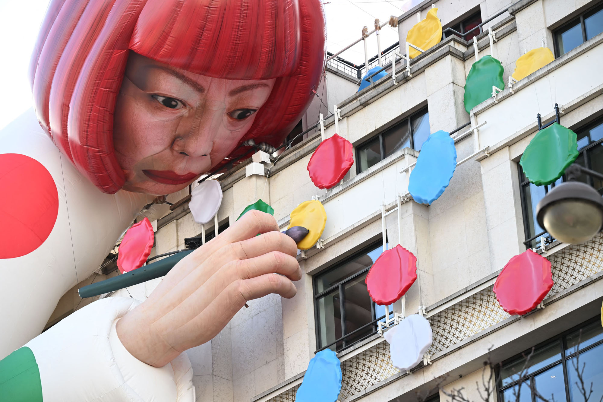 TOKYO, JAPAN - January 18, 2023: Model of Yayoi Kusama in pop-up