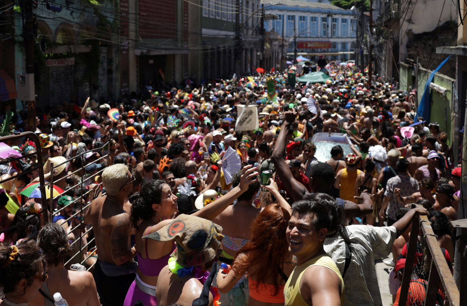 Carnival parade on the street in Rio de Janeiro ,Brazilian