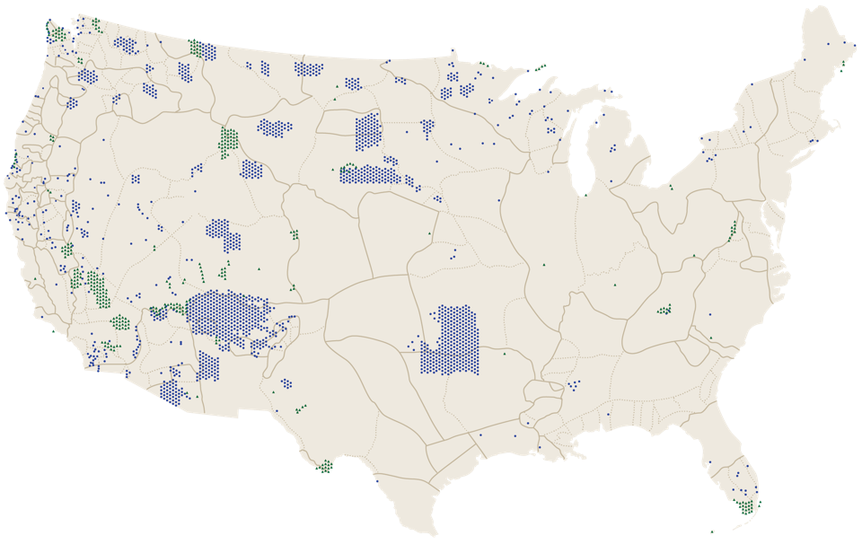 Map of tribal boundaries during westward expansion showing current-day reservations and national parks