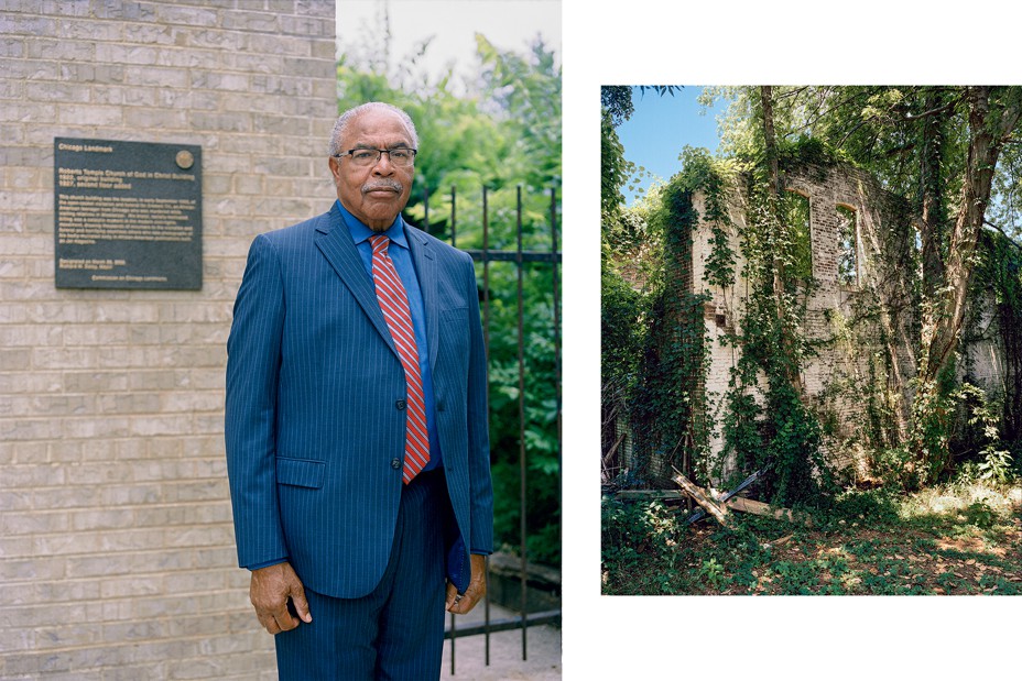 left: Wheeler Parker in Chicago; right: Bryant's store, abandoned and decaying 