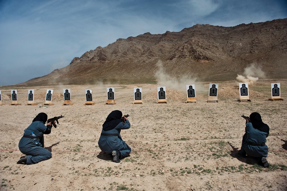 Policewomen at target practice