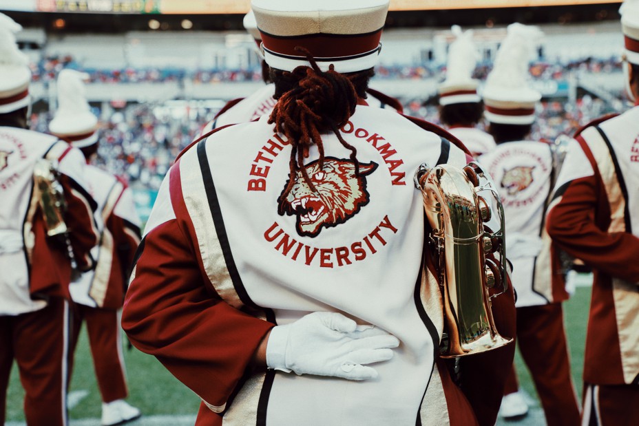 The Marching Bands at the game between Florida's A&M Rattlers and Bethune Cookman's Wildcats in Orlando, Florida.
