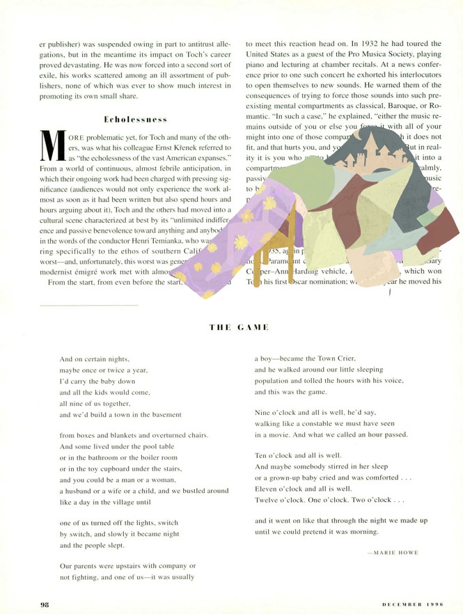 A pdf of the original page, with the poem and a painted illustration of a blanket fortress on top