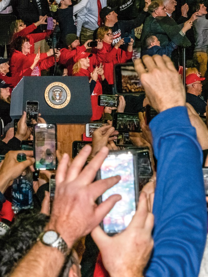 A detail of Peter van Agtmael's Trump rally photo