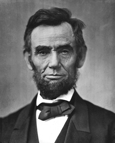photo of Abraham Lincoln with black tie