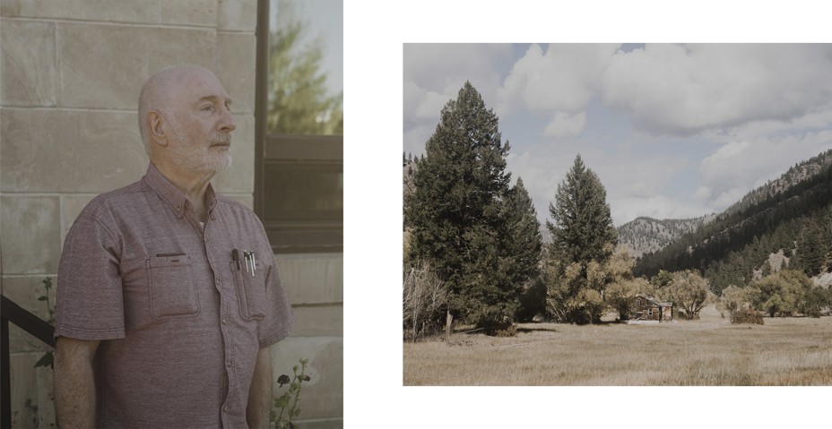 Diptych of Leo Marshall and a dilapidated house in Cobalt.