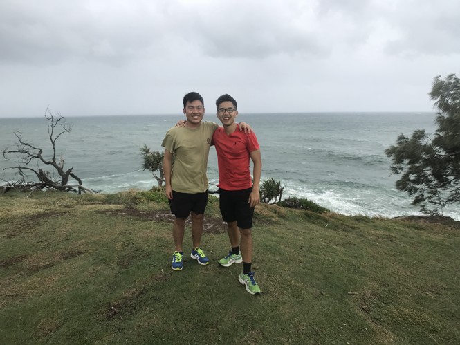 Kwan and Troy on a hike in Australia