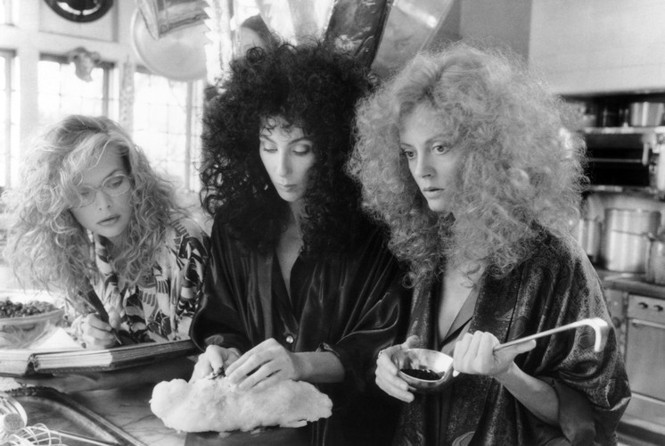 Michelle Pfeiffer, Cher, and Susan Sarandon in George Miller's The Witches of Eastwick