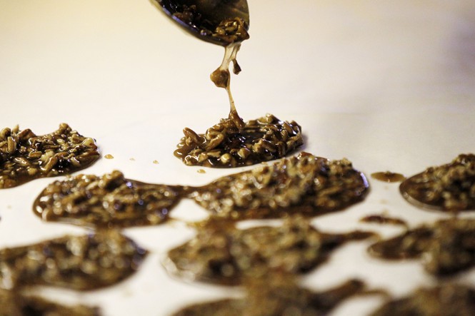 image of pralines cooling