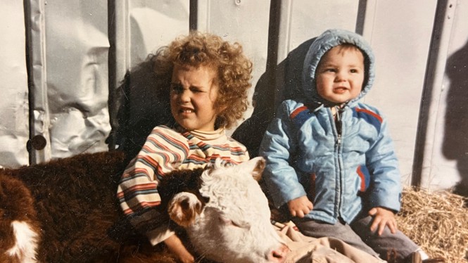 Carrie McKean and her brother Will as children