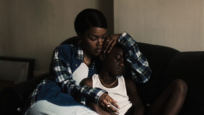 Teyana Taylor and Aaron Kingsley appear in a still from A Thousand and One by A.V.Rockwell.