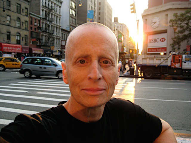 selfie of leslie feinberg on the street
