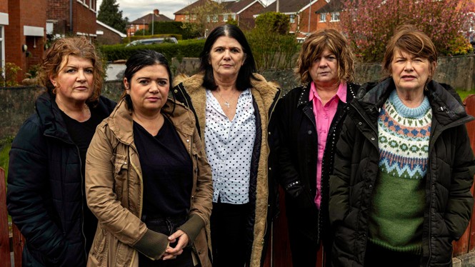 Group photograph of the McCartney sisters gathered in south Belfast in the home of Catherine McCartney, on April 3, 2023. The sisters campaigned for justice after the alleged murder of their brother Robert McCartney by an IRA crew.