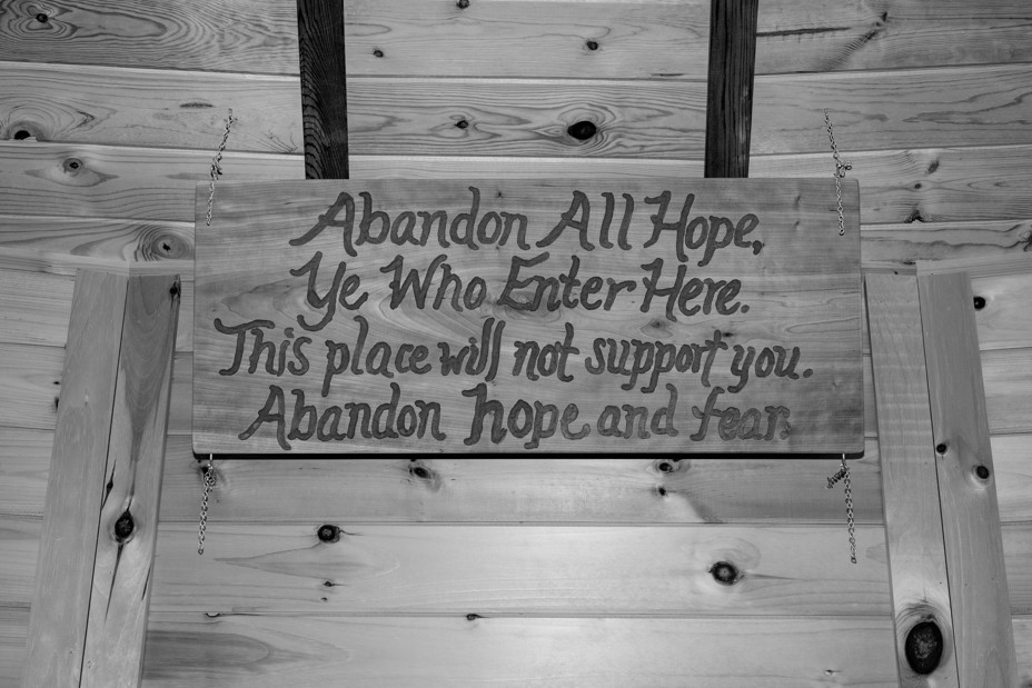 an image of a sign inside the zendo