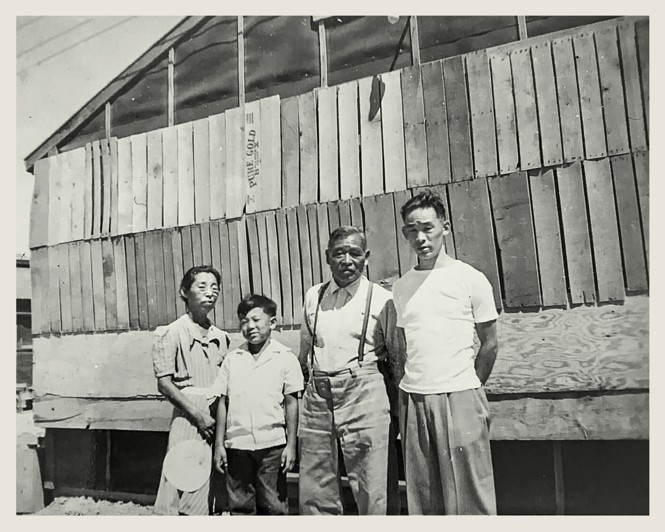 Photo of the author's family at Tule Lake internment camp. 