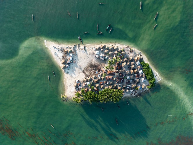Aerial view of Nyangai Island