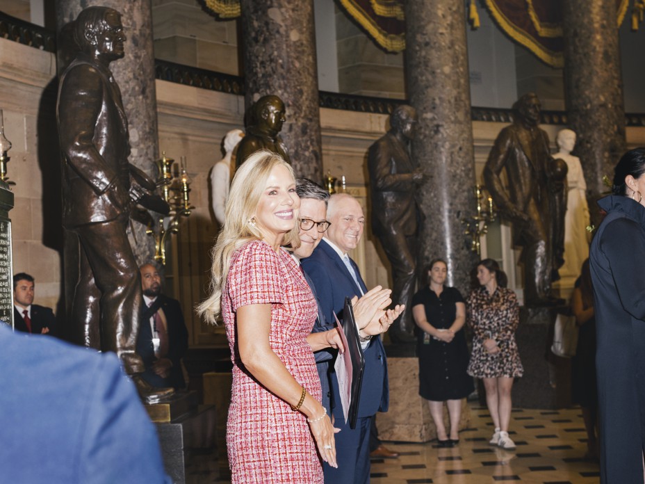 Picture of the United States House of Representatives Mike Johnson with his wife Kelly Johnson during a GOP spouses reception on April 16, 2024 in Washington, D.C. 