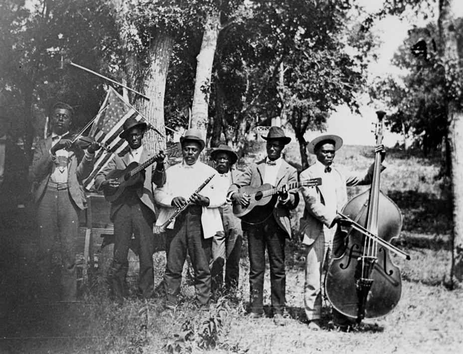African American band celebrating Emancipation Day in 1900.