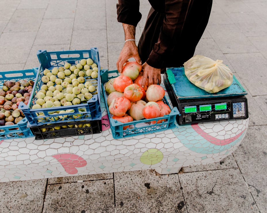 Picture of a fruit vendor from southern Lebanon selling fruits in Beirut’s Manara district on Tuesday, September 24, 2024.