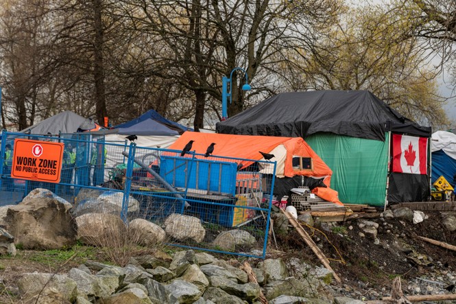 Homeless encampment in Vancouver