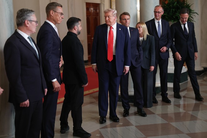 Trump stands with European leaders