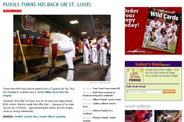 Cardinals Fans, St. Louis Very Upset by Albert Pujols' Departure (Photos) 