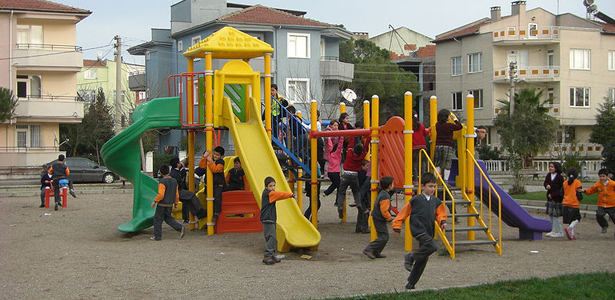 children playing playground